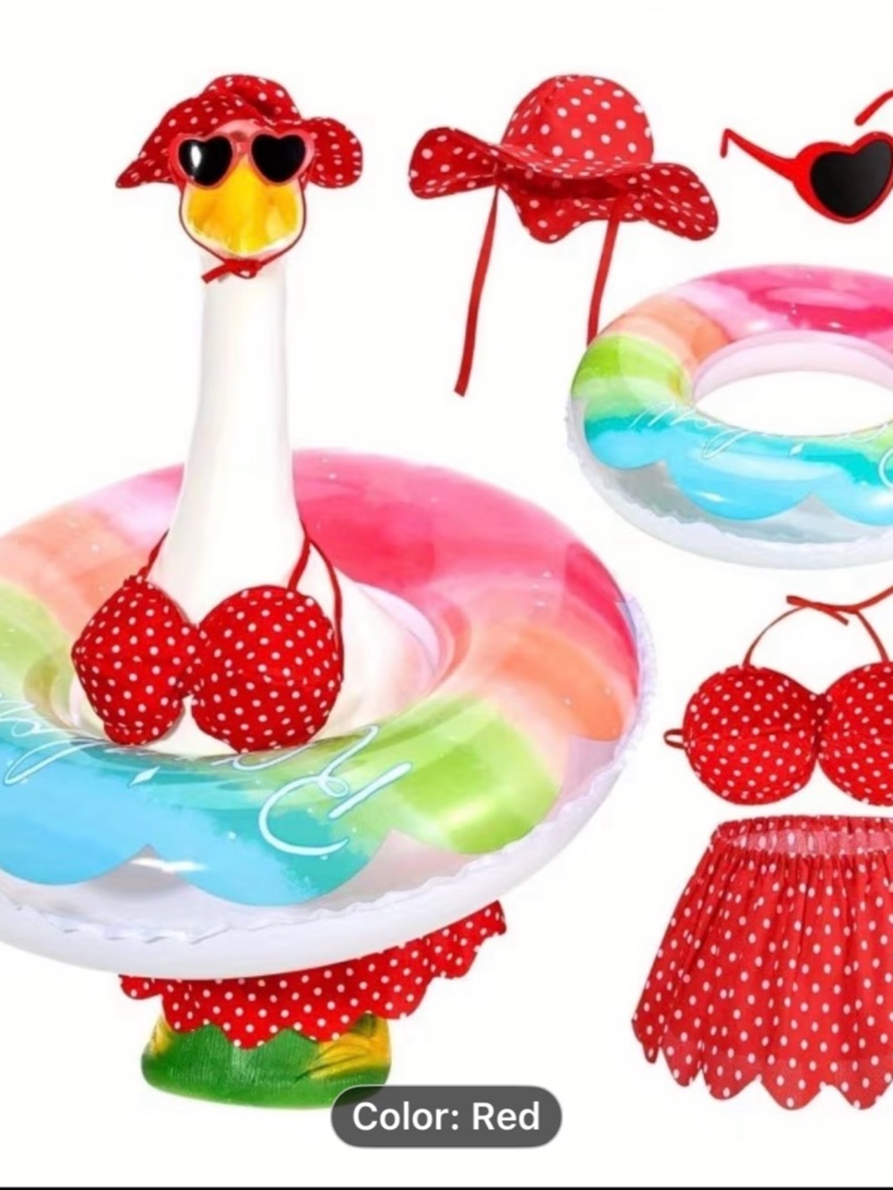 5Pcs Hawaiian Goose Outfit Lawn Bikini PorchGoose Clothes for Spring Summer Y...